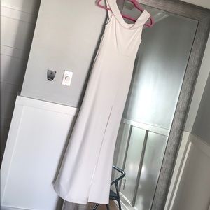 White Off-the-Shoulder Maxi Gown
